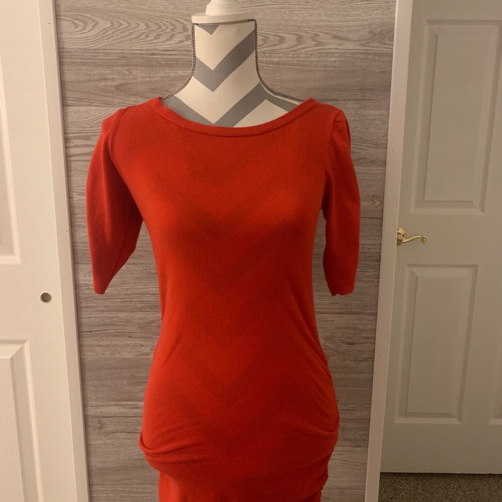 Red sweater dress